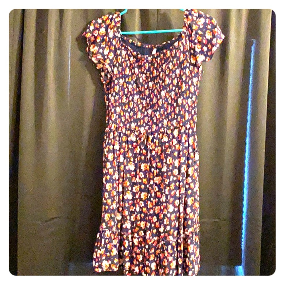 Navy blue, floral dress